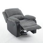 Boston Grey Plush Fabric Recliner Armchair