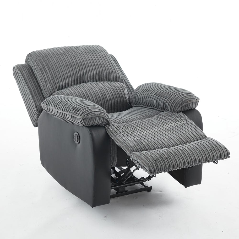 Boston 3+2+1 Grey Plush Fabric Recliner Sofa Set