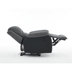 Boston Grey Plush Fabric Recliner Armchair