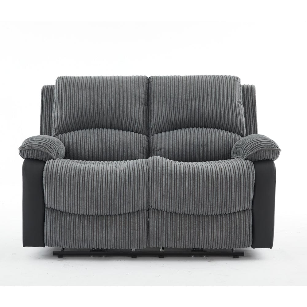 Boston Grey Plush Fabric 2 Seater Recliner