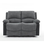 Boston Grey Plush Fabric 2 Seater Recliner