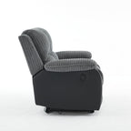 Boston Grey Plush Fabric 2 Seater Recliner