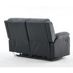 Boston Grey Plush Fabric 2 Seater Recliner