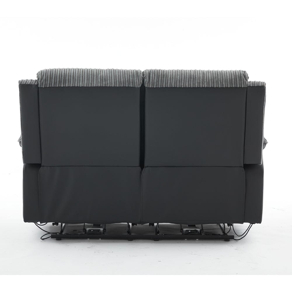 Boston Grey Plush Fabric 2 Seater Recliner