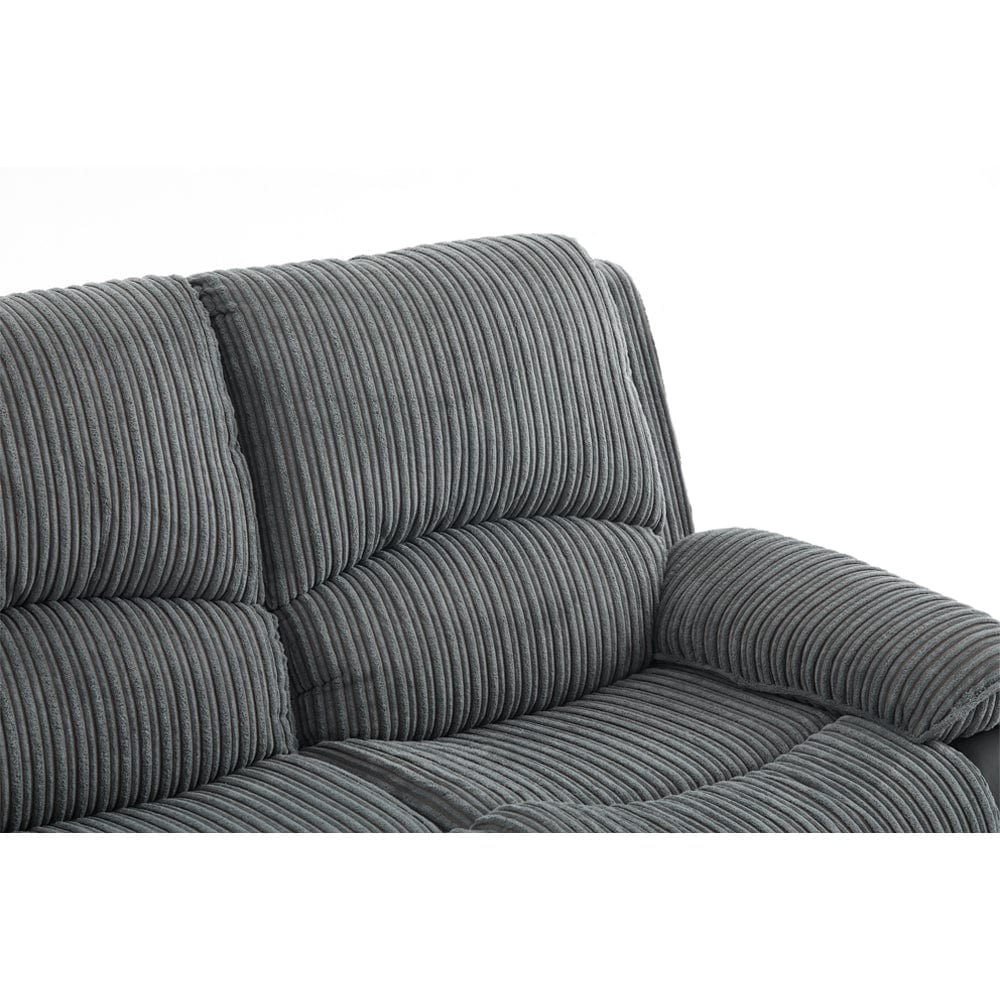 Boston Grey Plush Fabric 2 Seater Recliner