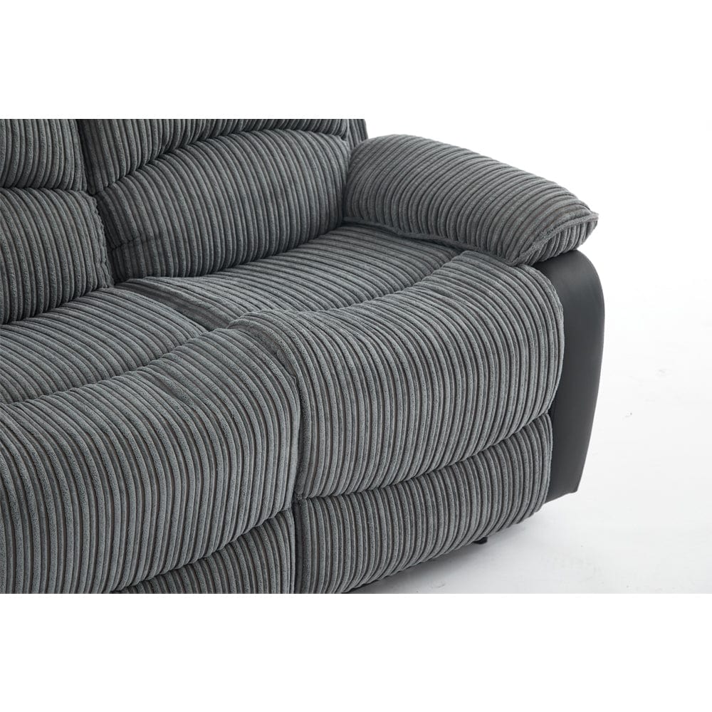 Boston Grey Plush Fabric 2 Seater Recliner