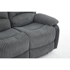 Boston Grey Plush Fabric 2 Seater Recliner