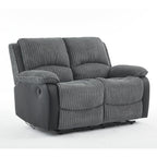 Boston Grey Plush Fabric 2 Seater Recliner