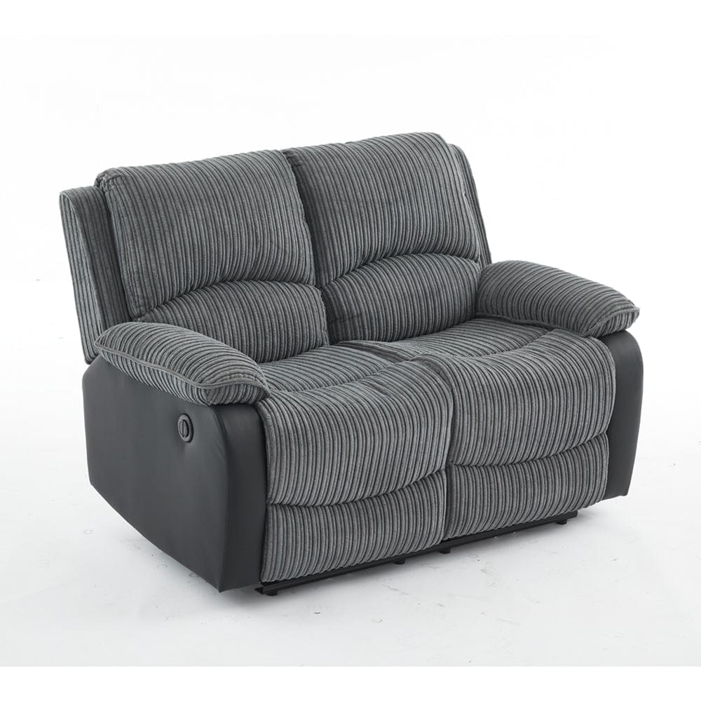 Boston Grey Plush Fabric 2 Seater Recliner