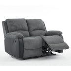 Boston 3+2 Grey Plush Fabric Recliner Sofa Set