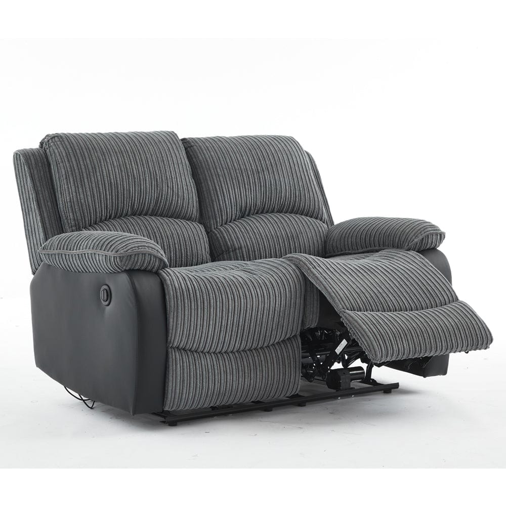 Boston 3+2 Grey Plush Fabric Recliner Sofa Set