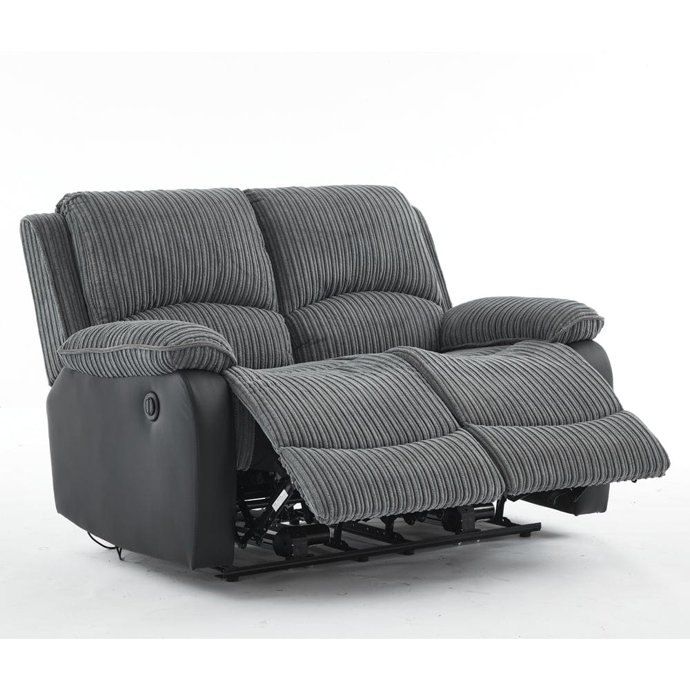 Boston 3+2 Grey Plush Fabric Recliner Sofa Set