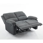 Boston 3+2 Grey Plush Fabric Recliner Sofa Set