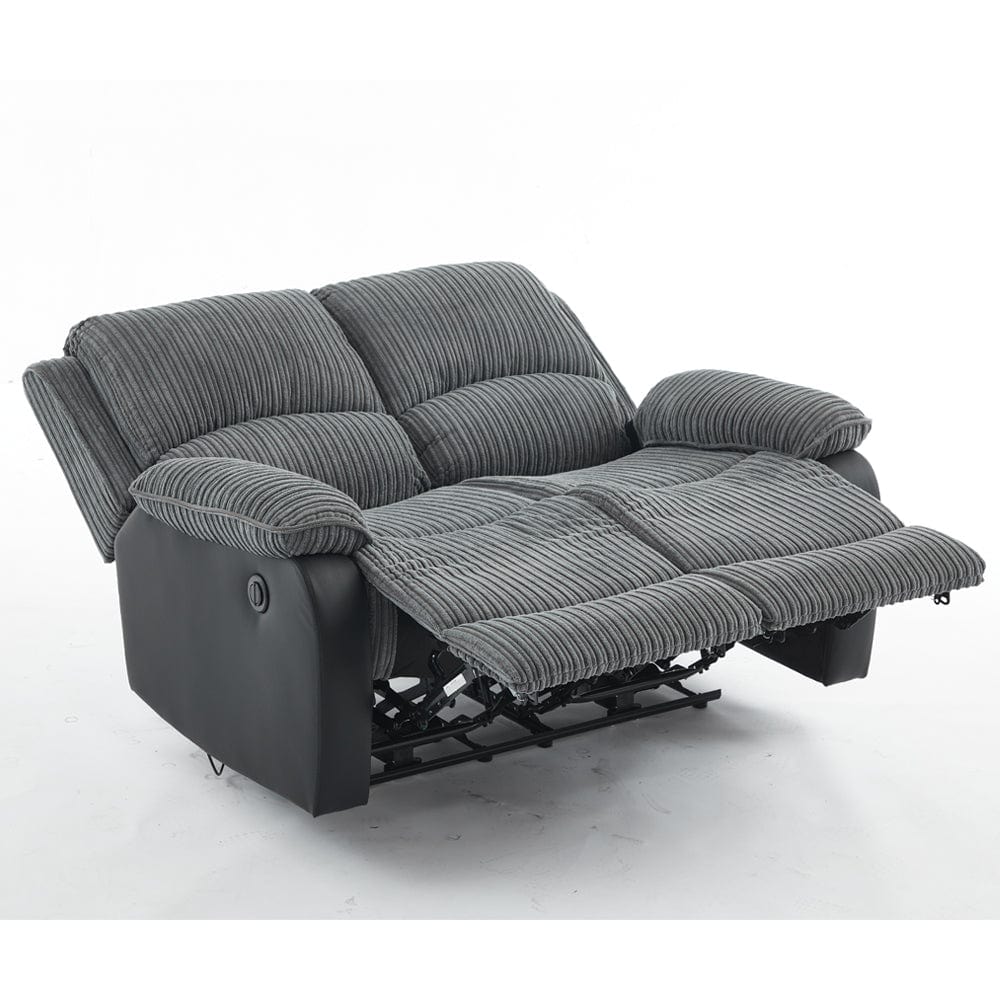 Boston 3+2 Grey Plush Fabric Recliner Sofa Set
