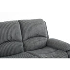 Boston Grey Plush Fabric 3 Seater Recliner