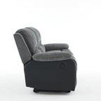 Boston Grey Plush Fabric 3 Seater Recliner
