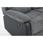 Boston Grey Plush Fabric 3 Seater Recliner