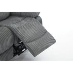 Boston Grey Plush Fabric 3 Seater Recliner