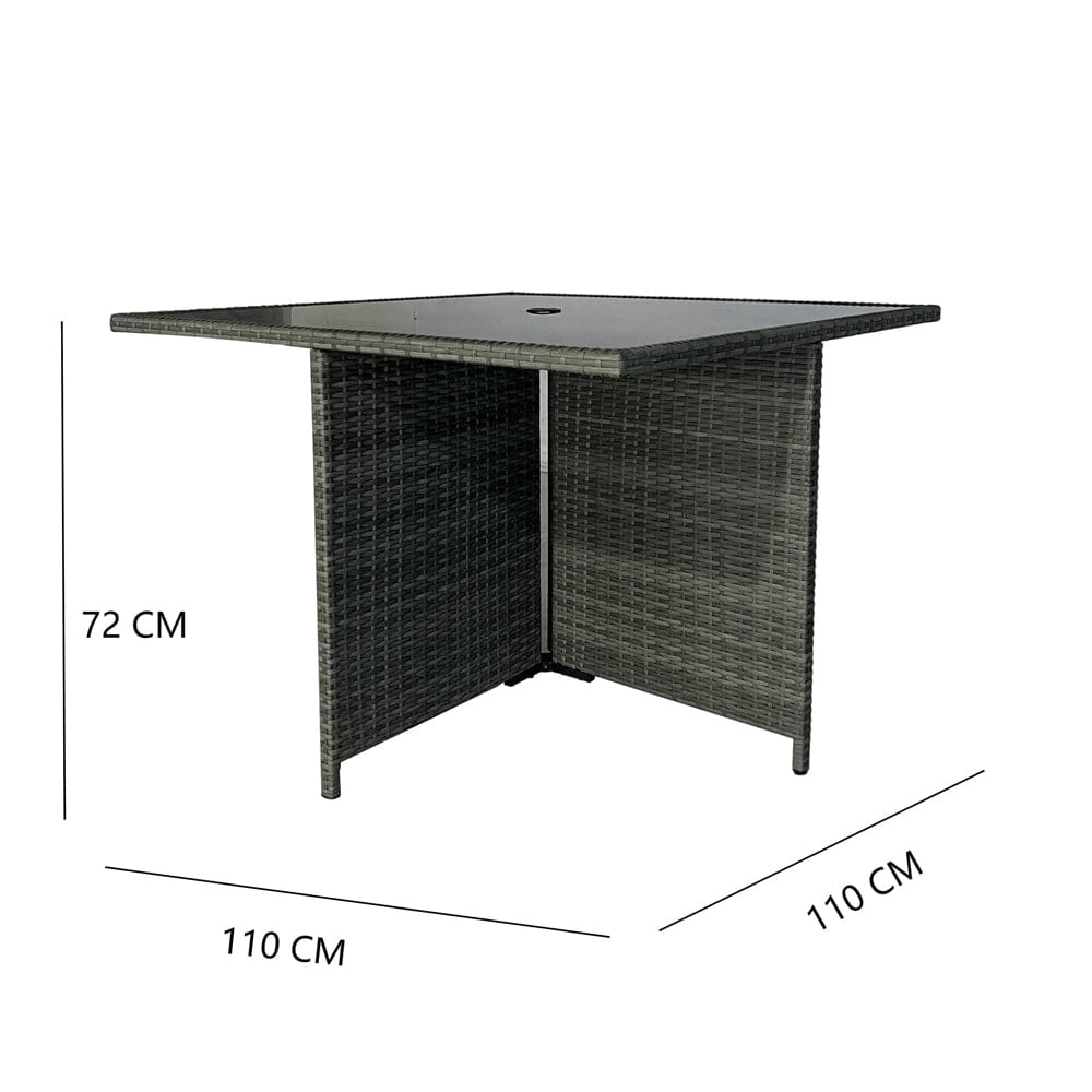 Eton Rattan Garden 8 Seater Cube Set In Grey