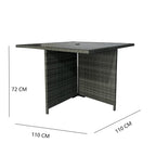 Eton Rattan Garden 8 Seater Cube Set In Grey