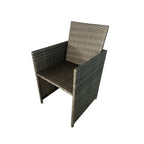 Eton Rattan Garden 8 Seater Cube Set In Grey