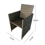 Eton Rattan Garden 8 Seater Cube Set In Grey