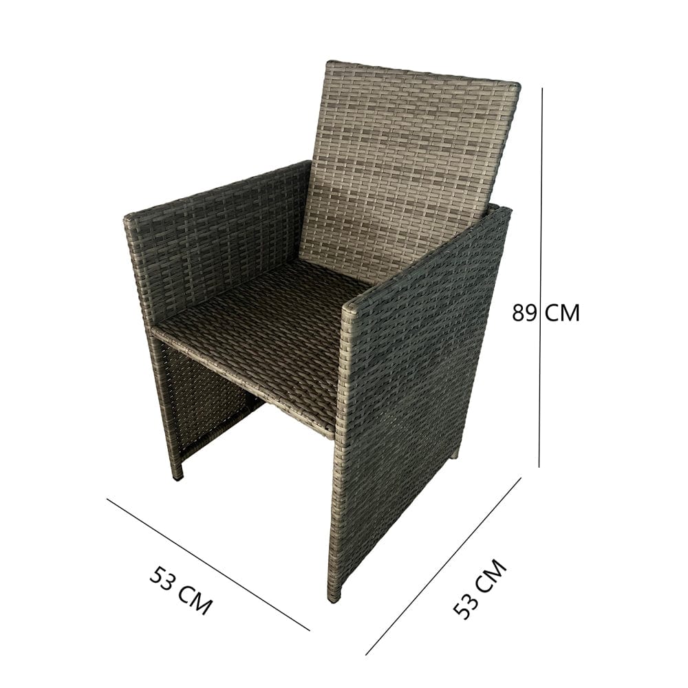 Eton Rattan Garden 8 Seater Cube Set In Grey