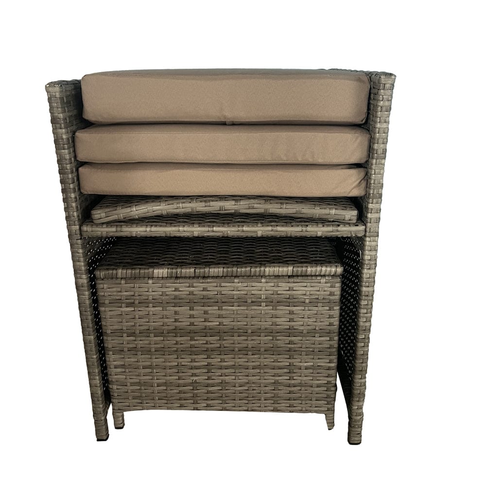 Eton Rattan Garden 8 Seater Cube Set In Grey