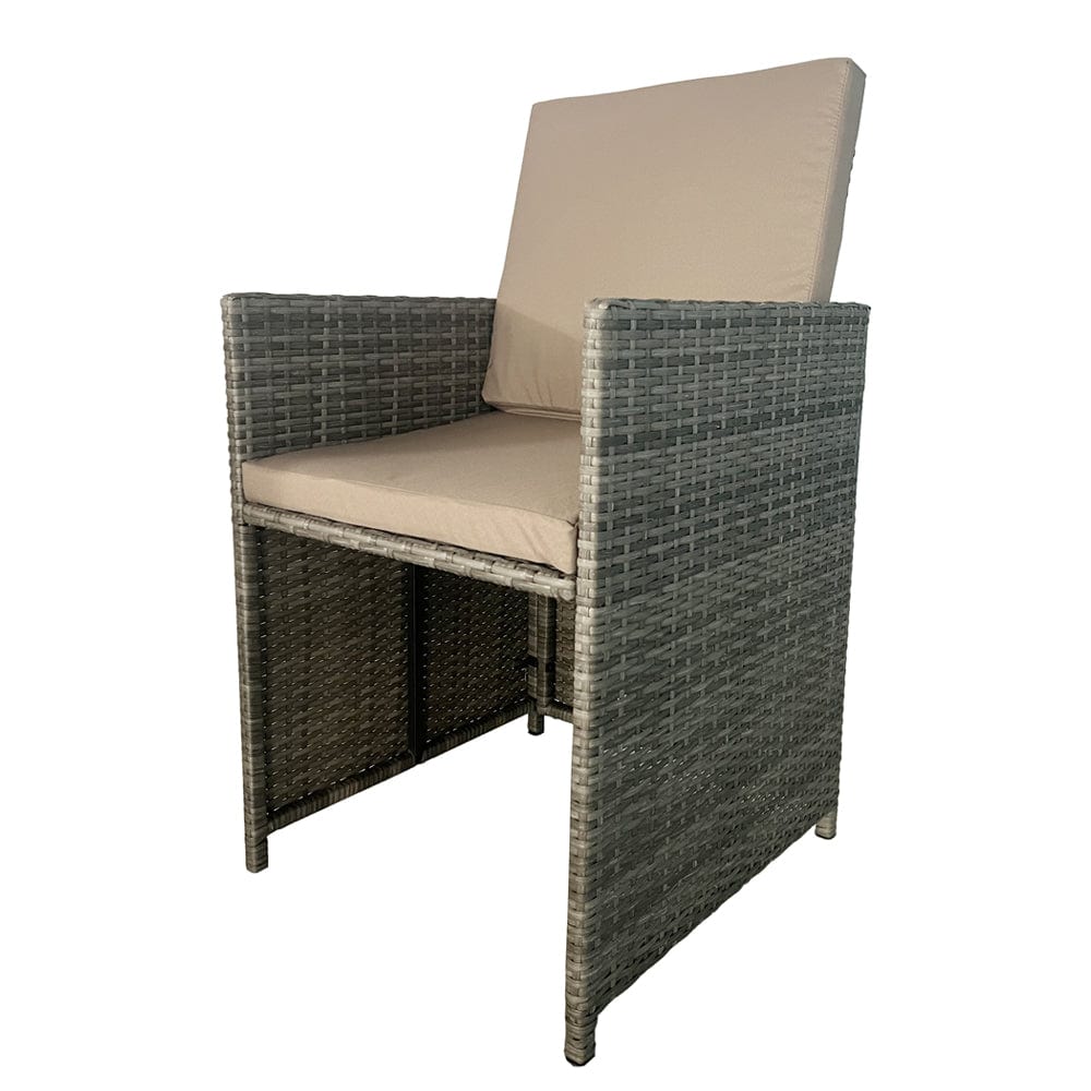 Eton Rattan Garden 8 Seater Cube Set In Grey