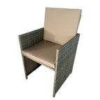Eton Rattan Garden 8 Seater Cube Set In Grey