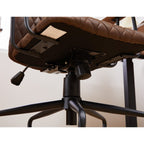 Brown Suede Fabric Swivel Office Chair Adjustable Chair with Armrest