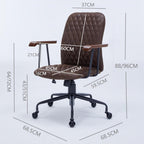 Brown Suede Fabric Swivel Office Chair Adjustable Chair with Armrest
