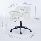 White Boucle Swivel Office Chair Armchair Adjustable Chair