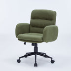 Green Corduroy Swivel Office Chair Armchair Adjustable Chair