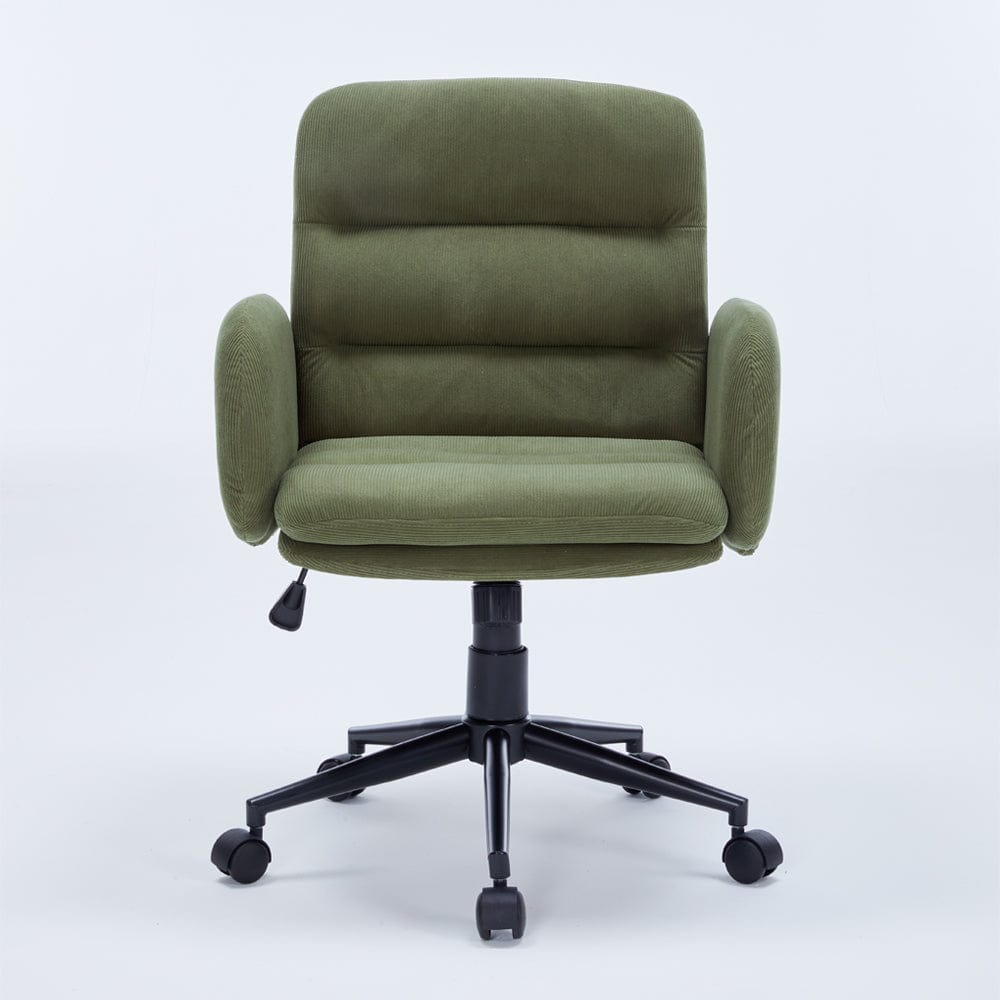 Green Corduroy Swivel Office Chair Armchair Adjustable Chair
