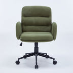 Green Corduroy Swivel Office Chair Armchair Adjustable Chair