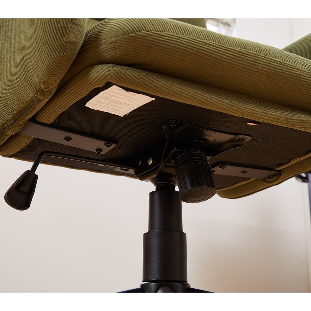 Green Corduroy Swivel Office Chair Armchair Adjustable Chair