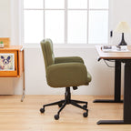 Green Corduroy Swivel Office Chair Armchair Adjustable Chair