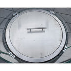 Aura 6 Seater Rattan Garden Furniture With Round/Rectangle Table Fire Pit Set In Grey