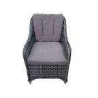 Aura 6 Seater Rattan Garden Furniture With Round/Rectangle Table Fire Pit Set In Grey