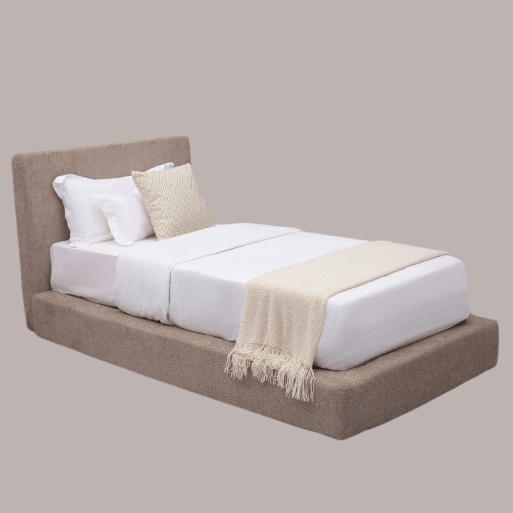 Marshmuff Soft Frame Boucle Bed Frame With Headboard King Bed or Double Bed or Single Bed