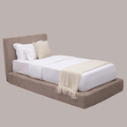 Marshmuff Soft Frame Boucle Bed Frame With Headboard King Bed or Double Bed or Single Bed