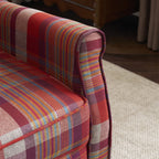 Ascot Wingback Fabric Recliner Chair In Grey/Cream/Blue/Red Tartan