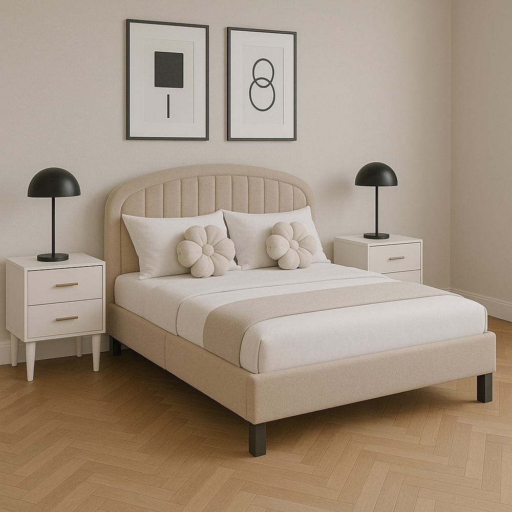 Aurora Plush Bed Frame with Head Board Single Bed or Double Bed