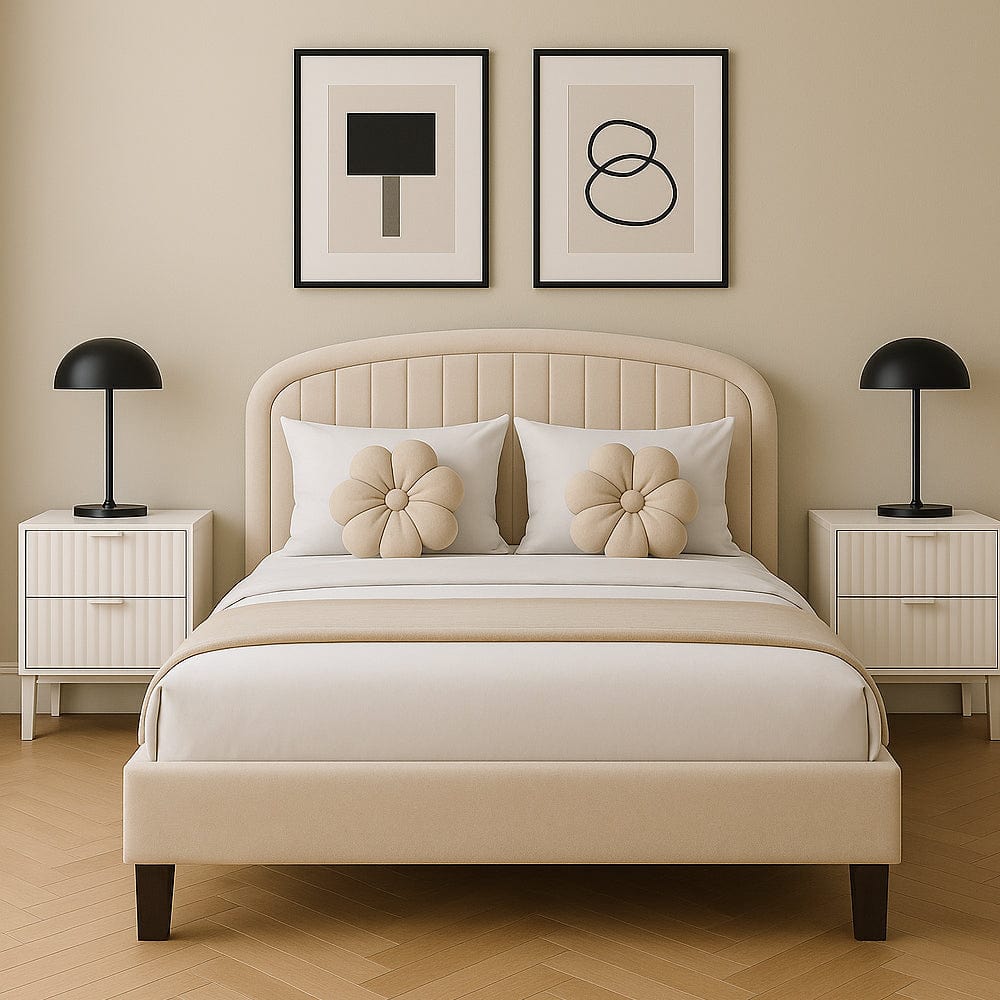 Aurora Plush Bed Frame with Head Board Single Bed or Double Bed