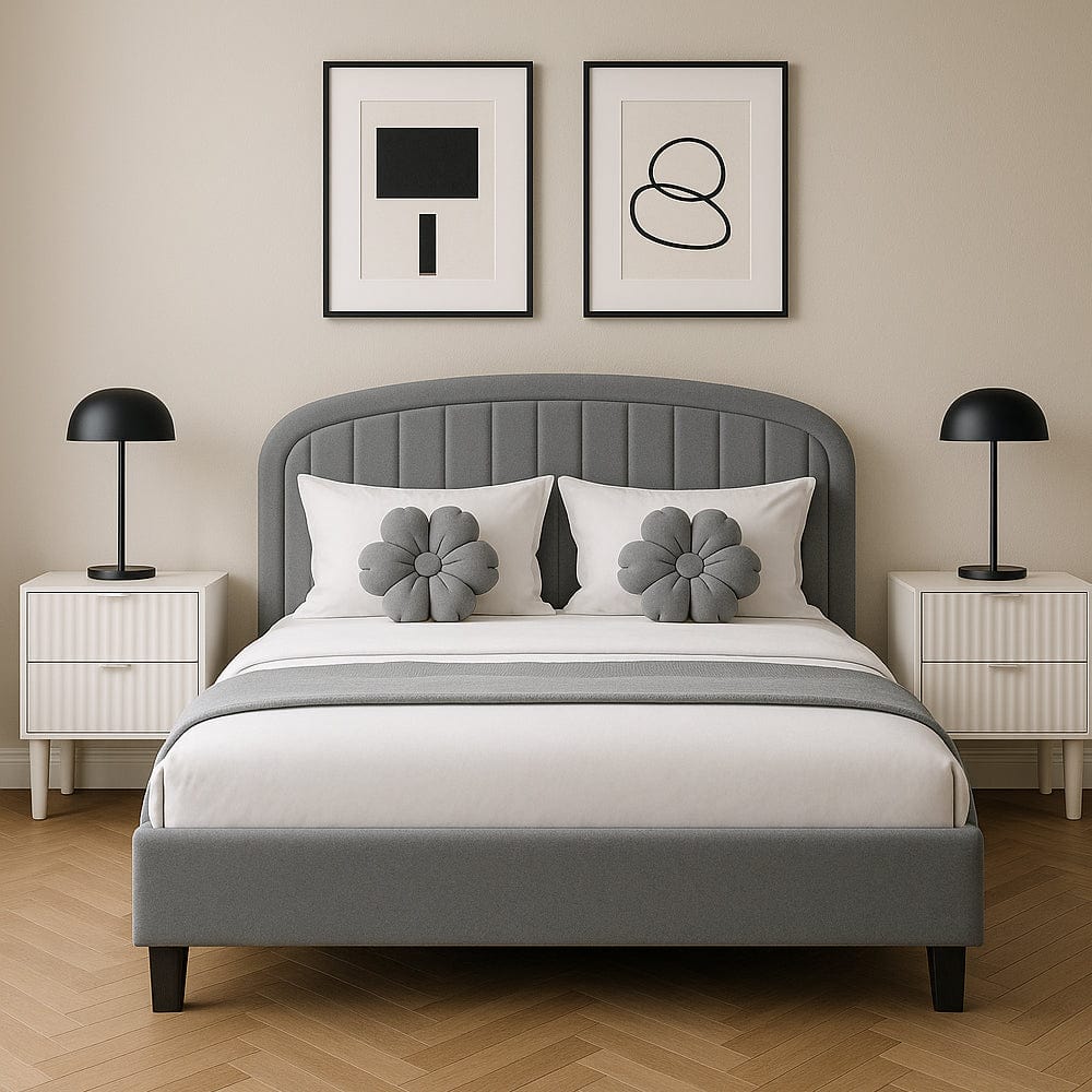 Aurora Plush Bed Frame with Head Board Single Bed or Double Bed