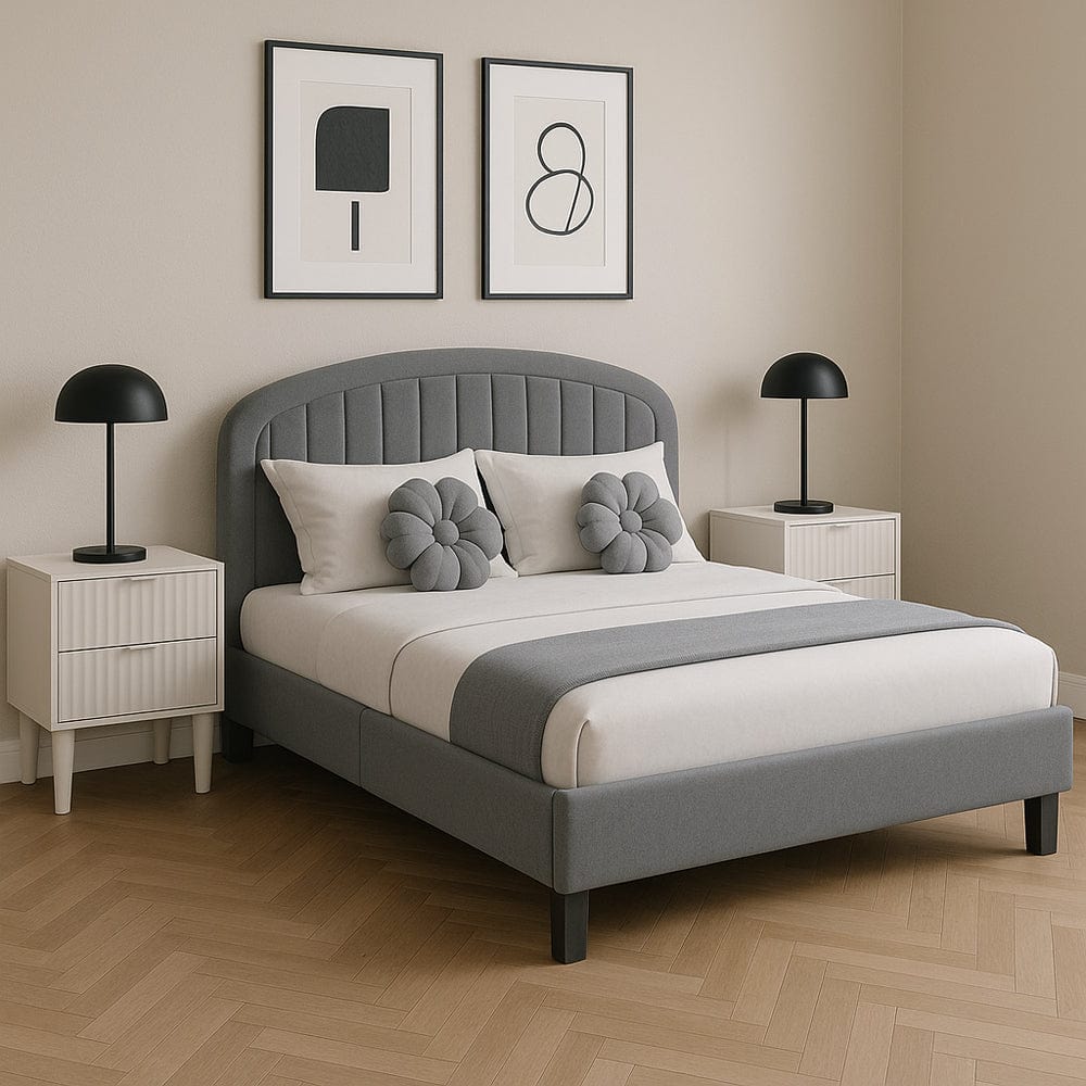 Aurora Plush Bed Frame with Head Board Single Bed or Double Bed