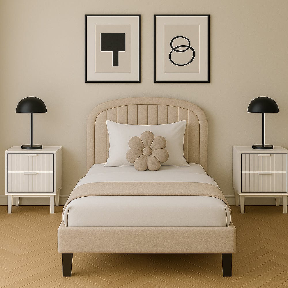 Aurora Plush Bed Frame with Head Board Single Bed or Double Bed