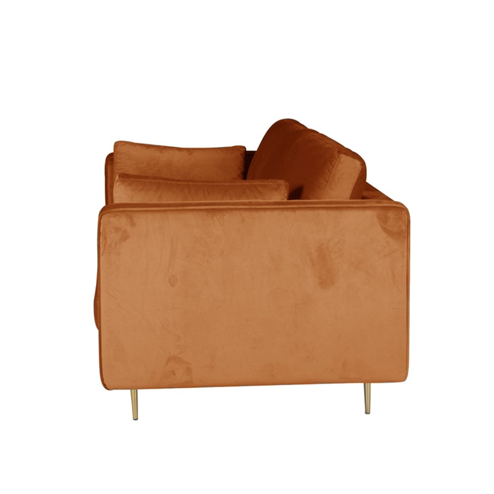 Avery Velvet 2 Seater Sofa with 2 Scatter Cushions