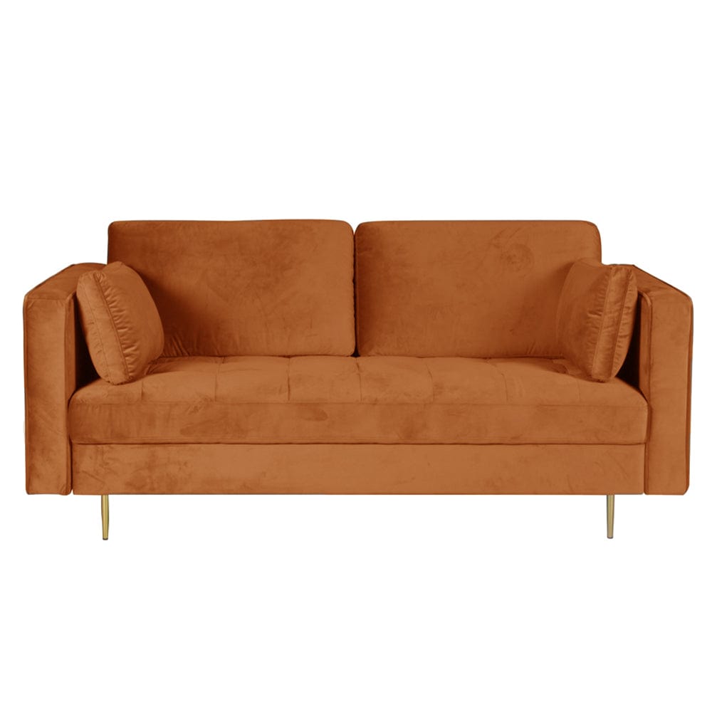 Avery Velvet 2 Seater Sofa with 2 Scatter Cushions